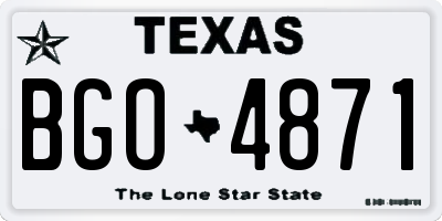 TX license plate BGO4871