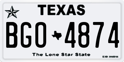TX license plate BGO4874