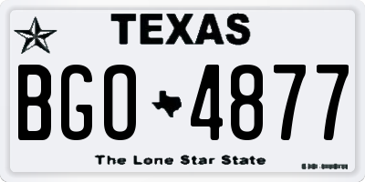 TX license plate BGO4877