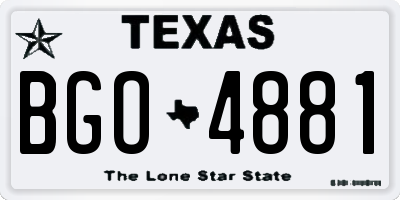 TX license plate BGO4881
