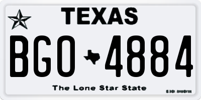TX license plate BGO4884