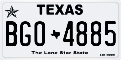 TX license plate BGO4885