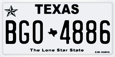 TX license plate BGO4886