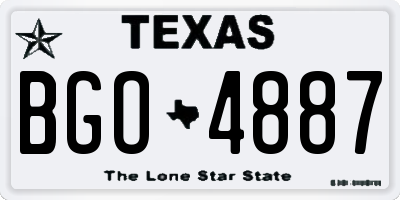 TX license plate BGO4887