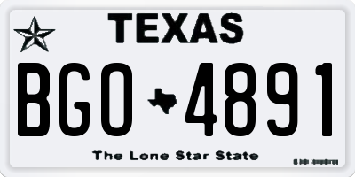 TX license plate BGO4891