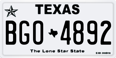 TX license plate BGO4892
