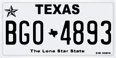 TX license plate BGO4893