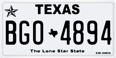 TX license plate BGO4894