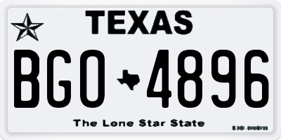 TX license plate BGO4896