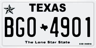 TX license plate BGO4901