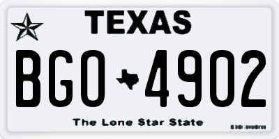 TX license plate BGO4902