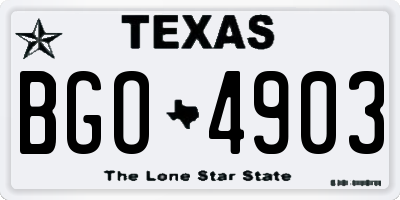 TX license plate BGO4903