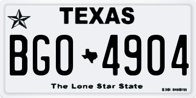 TX license plate BGO4904