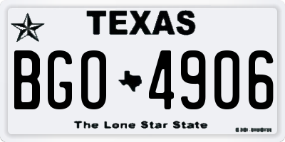 TX license plate BGO4906