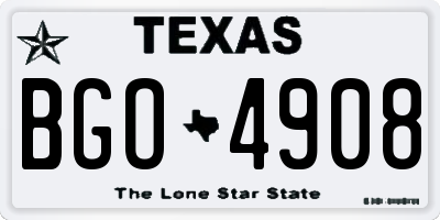 TX license plate BGO4908