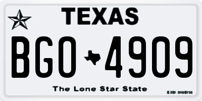 TX license plate BGO4909