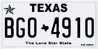 TX license plate BGO4910