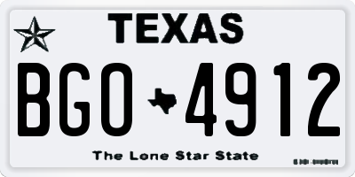 TX license plate BGO4912