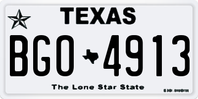 TX license plate BGO4913