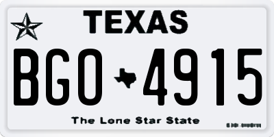 TX license plate BGO4915