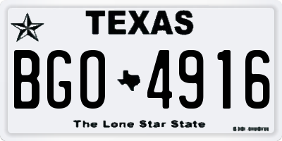 TX license plate BGO4916