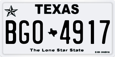 TX license plate BGO4917