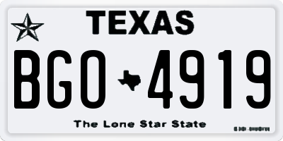 TX license plate BGO4919