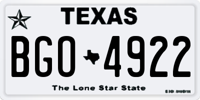 TX license plate BGO4922