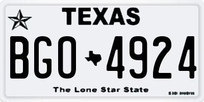 TX license plate BGO4924