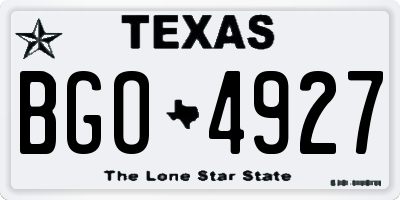 TX license plate BGO4927