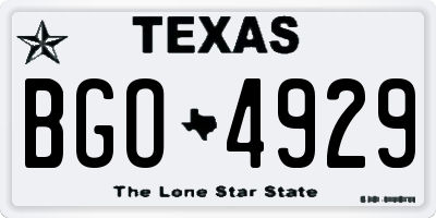 TX license plate BGO4929