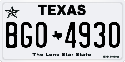 TX license plate BGO4930