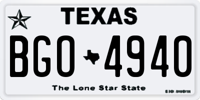 TX license plate BGO4940