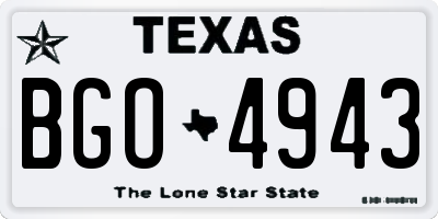TX license plate BGO4943