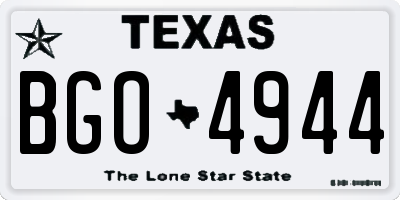 TX license plate BGO4944