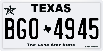 TX license plate BGO4945