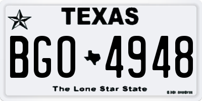 TX license plate BGO4948