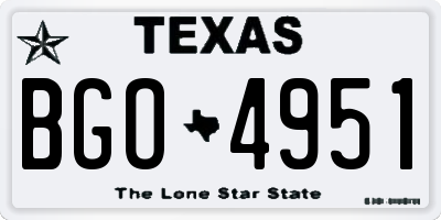 TX license plate BGO4951