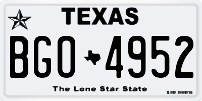 TX license plate BGO4952
