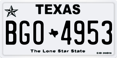 TX license plate BGO4953