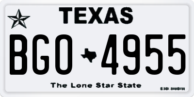 TX license plate BGO4955