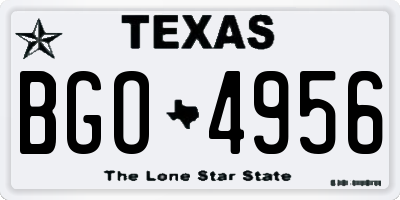 TX license plate BGO4956