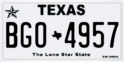 TX license plate BGO4957