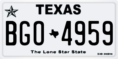 TX license plate BGO4959