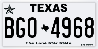 TX license plate BGO4968