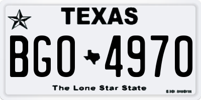 TX license plate BGO4970