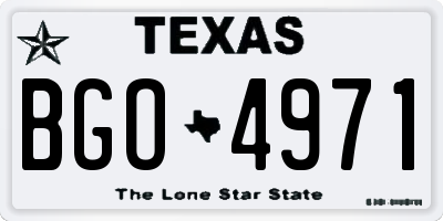 TX license plate BGO4971