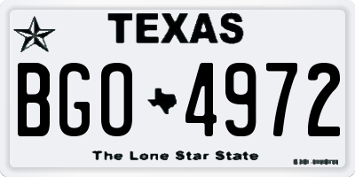 TX license plate BGO4972