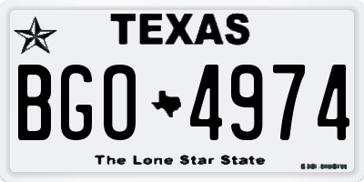 TX license plate BGO4974