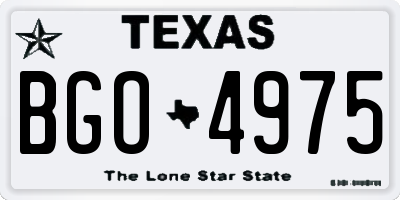 TX license plate BGO4975